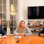 Karina Milei y Diego Santilli recibieron a Gustavo Sáenz antes de viajar a San Juan
