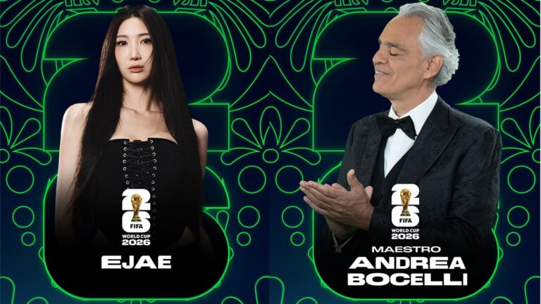 Andrea Bocelli y EJAE cantarán en la ceremonia inaugural el nuevo himno del Mundial 2026