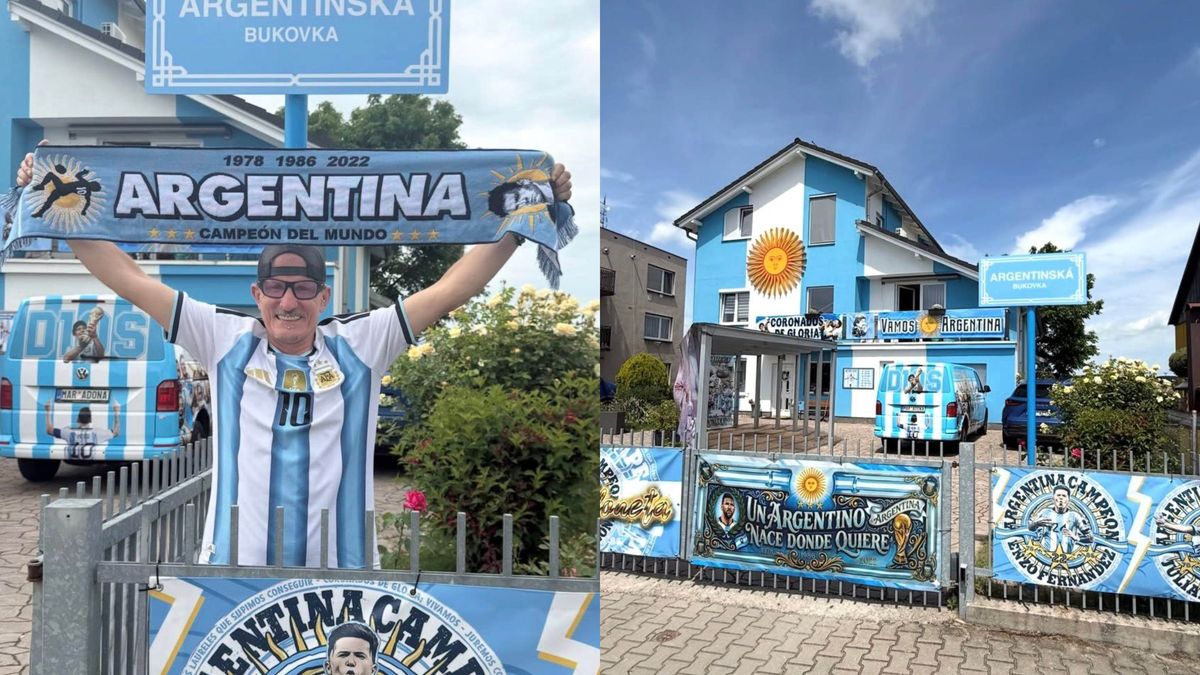 Con mural de Messi, estatua de Maradona y Sol de Mayo incluido: la casa más argentina del mundo la tiene un hincha checo