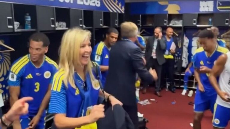 El alocado festejo de la reina Máxima Zorreguieta junto a los jugadores de Curazao en el vestuario tras el histórico empate en el Mundial 2026