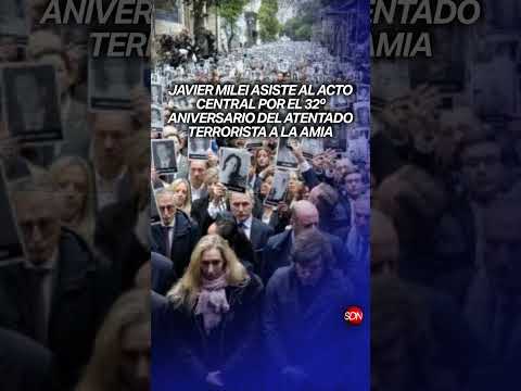 ¡Acto oficial! El presidente Javier Milei participa del homenaje a 32 años del ataque a la AMIA