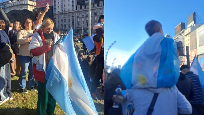 El Obelisco se llenó de hinchas tras la remontada de Argentina ante Egipto