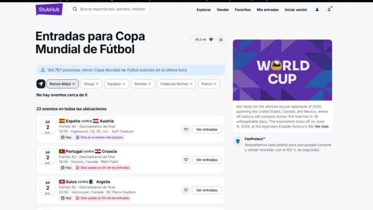 Hinchas demandan por u$s5 millones a la revendedora StubHub por la cancelación de entradas para el Mundial 2026