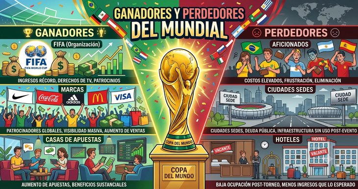 Quienes fueron los ganadores y perdedores con el Mundial 2026