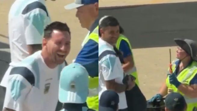 Video: un objeto inesperado en la valija del Cuti Romero hizo estallar a Lionel Messi en pleno control aeroportuario